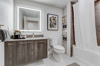 Porcelain-tile bathroom floors